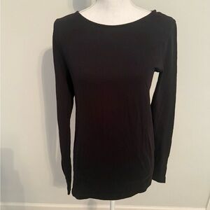 EUC - Classic Black 100% Cotton Long Sleeve Women's Top